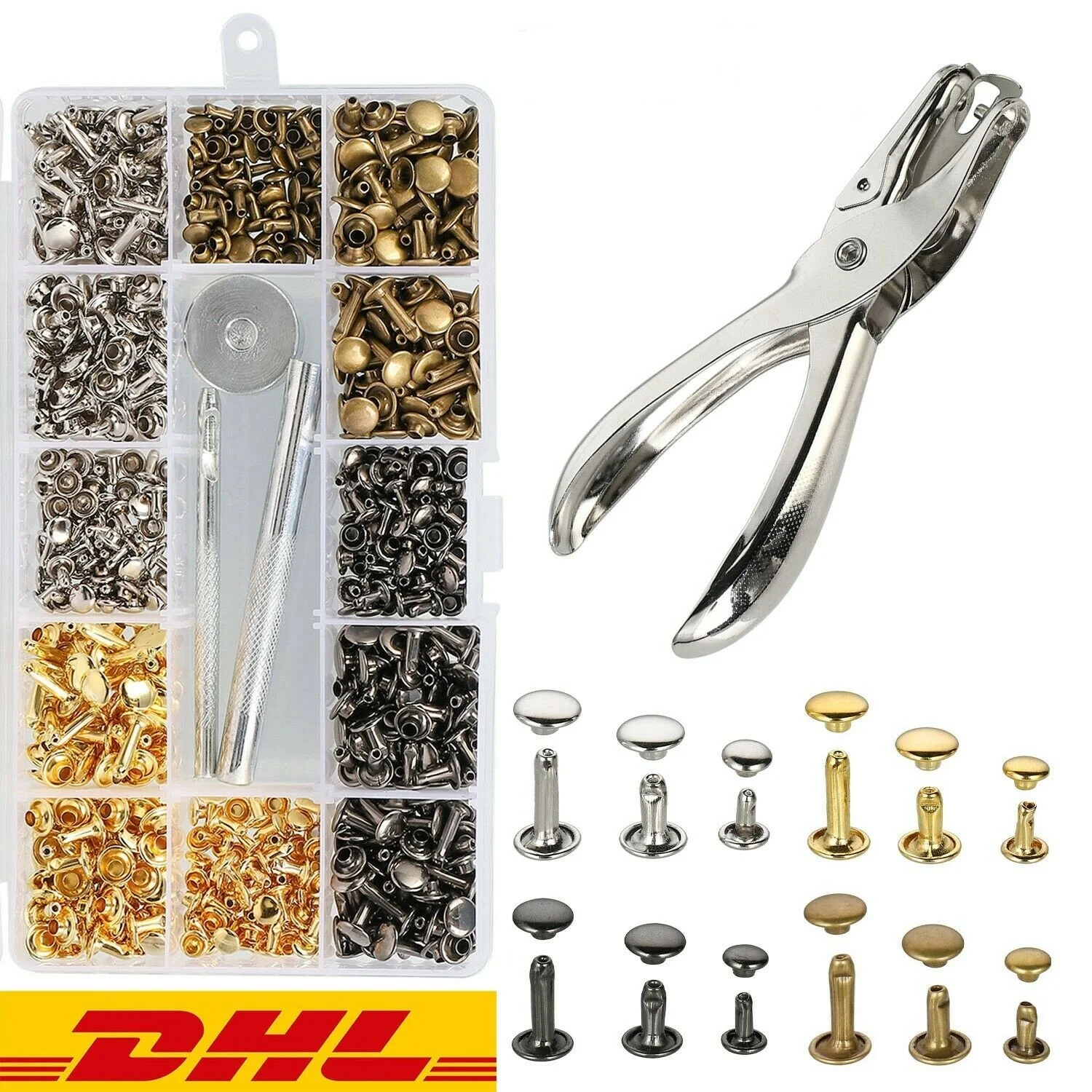 360Pcs Leather Rivets Double Cap Rivet 6/8mm Hollow Rivets With 3 Assembly Tool Pliers For Adding Belts Leather Crafts Shoes
360Pcs Leather Rivets Double Cap Rivet 6/8mm Hollow Rivets With 3 Assembly Tool Pliers For Adding Belts Leather Crafts Shoes
