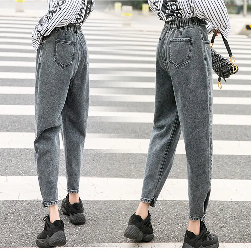 

2021 Daddy Jeans Women Loose Wide Legs All-match Oversize Fat Straight New Pants