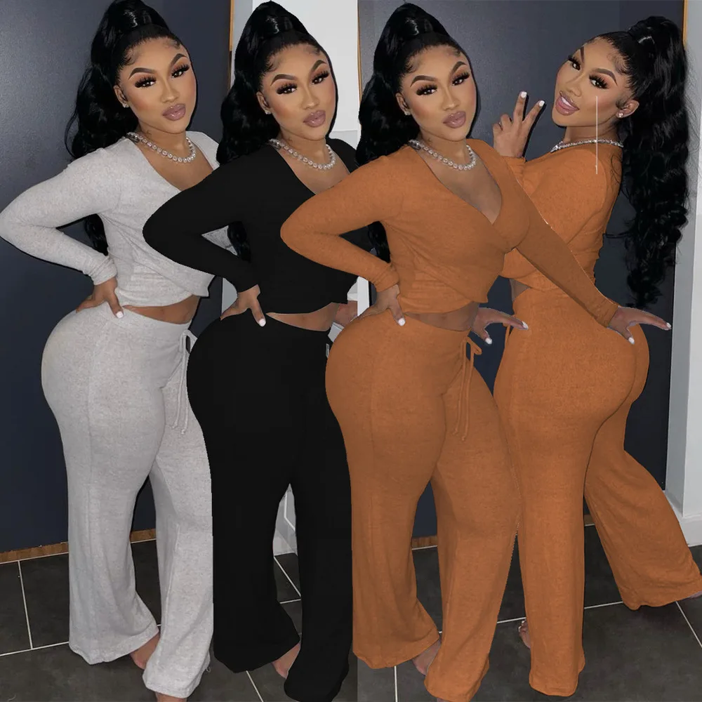 Orange/black/grey Fitness Tracksuit Women's Clothes Deep V Neck Long Sleeve Crop Top and Wide Leg Pant Streetwear Two Piece Set
Orange/black/grey Fitness Tracksuit Women's Clothes Deep V Neck Long Sleeve Crop Top and Wide Leg Pant Streetwear Two Piece Set