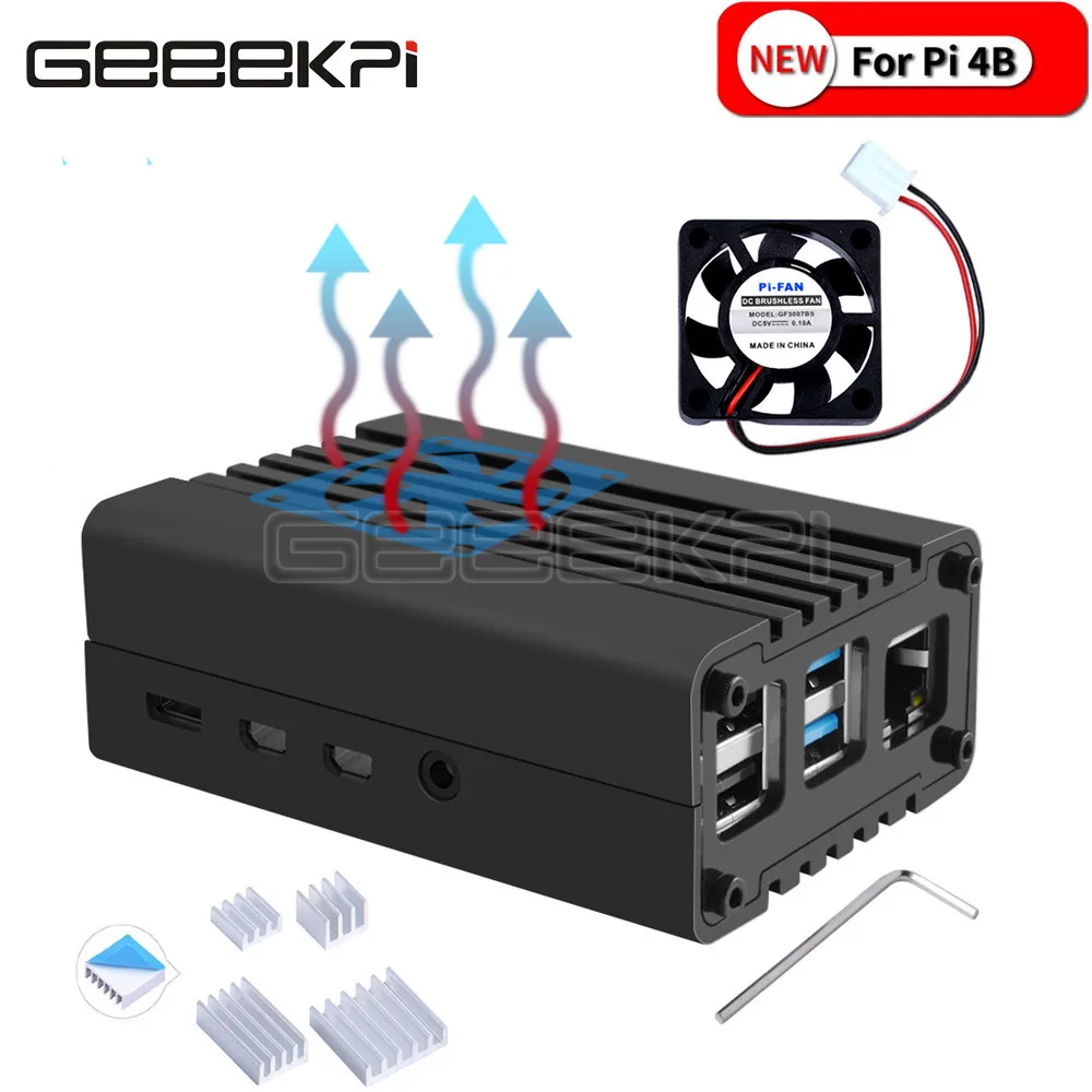 Корпус для корпуса из алюминиевого сплава Raspberry Pi 4|Аксессуары демонстрационных