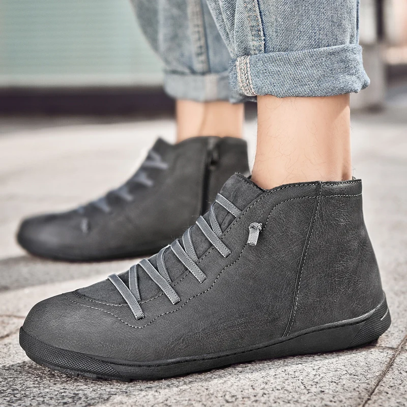 SusuGrace New Men's Ankle Boots Spring Autumn Casual Flats Medium-top Shoes Outdoor Lace-up Male Handmade Short Boots
SusuGrace New Men's Ankle Boots Spring Autumn Casual Flats Medium-top Shoes Outdoor Lace-up Male Handmade Short Boots