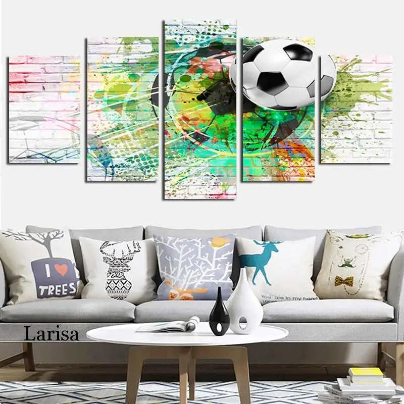 Football Lovers Room Wall Decorations Hd Printing Five Pieces Colorful Abstract Background Football Canvas Painting Poster
Football Lovers Room Wall Decorations Hd Printing Five Pieces Colorful Abstract Background Football Canvas Painting Poster