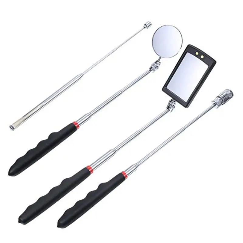 

4Pcs Magnetic Pick-Up Tool Telescoping 8 lb/1 lb Pick Up Sticks and 360 Swivel Inspection Mirror with LED Light