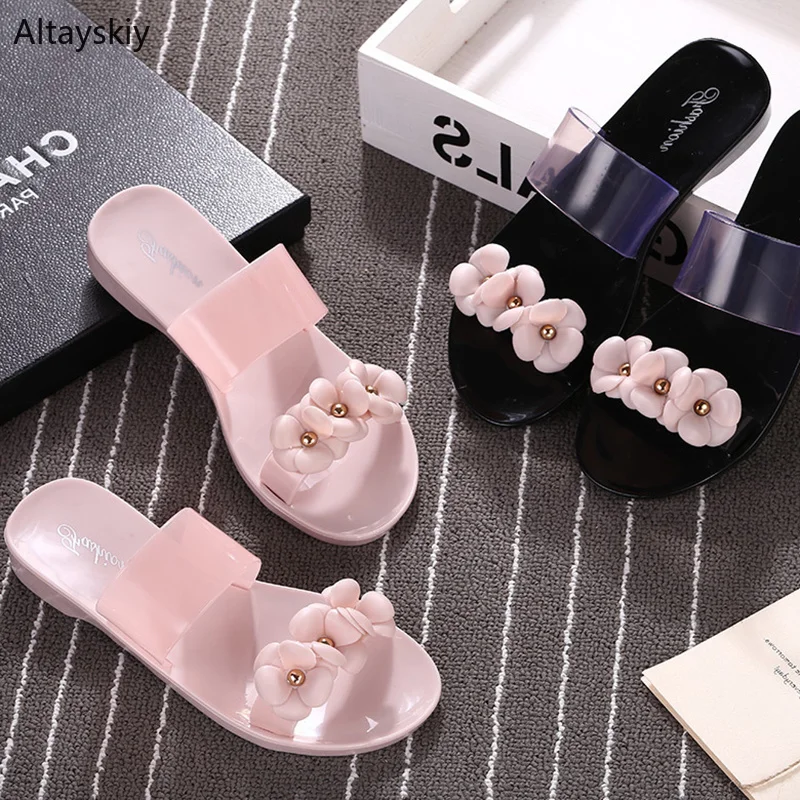 Summer Slippers Women Sweet Flowers Flat with Jelly Shoes Beach Kawaii Womens Waterproof Female Leisure Trendy Outdoor Slides
Summer Slippers Women Sweet Flowers Flat with Jelly Shoes Beach Kawaii Womens Waterproof Female Leisure Trendy Outdoor Slides
