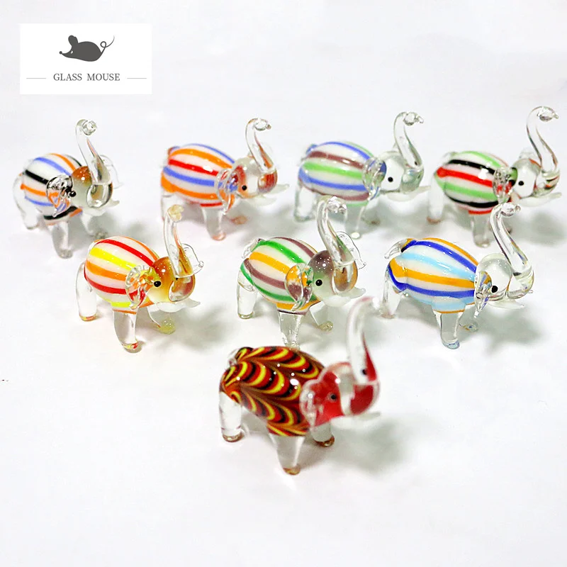Handmade Murano Glass Elephant Figurines Colorful Lines Craft Cute Vivid Mini Animal Ornaments Fresh Style Home Table Decoration
Handmade Murano Glass Elephant Figurines Colorful Lines Craft Cute Vivid Mini Animal Ornaments Fresh Style Home Table Decoration