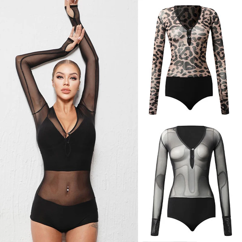 Sexy Female V-Neck Mesh Latin Tops Long Sleeve Practice Top Bodysuit Women Latin Dance Top Ballroom Performance Wear SL5750
Sexy Female V-Neck Mesh Latin Tops Long Sleeve Practice Top Bodysuit Women Latin Dance Top Ballroom Performance Wear SL5750