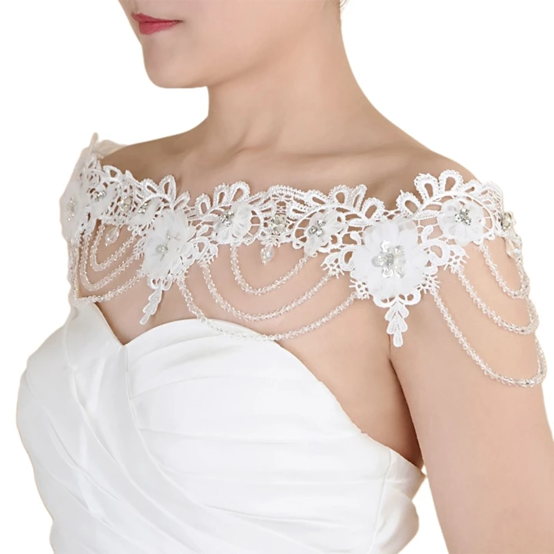Wedding Bridal Jewelry Off Shoulder Chain Necklace Embroidery Lace Flower Bib Collar Faux Crystal Beading Shawl Wrap W0YA
Wedding Bridal Jewelry Off Shoulder Chain Necklace Embroidery Lace Flower Bib Collar Faux Crystal Beading Shawl Wrap W0YA