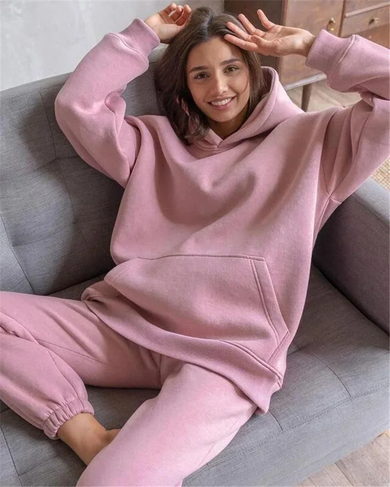 Autumn And Winter Women's Fashion Hooded Pocket Pants Suit Women 2 Pcs Tracksuit Soild Sweatshirts Hoodies+Pants 2 Pcs Sets
Autumn And Winter Women's Fashion Hooded Pocket Pants Suit Women 2 Pcs Tracksuit Soild Sweatshirts Hoodies+Pants 2 Pcs Sets