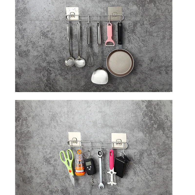 HOT Stainless Steel Wall Monted Hanger 6 Hook Non-drill Hanger Rack for Kitchen Bathroom NDS
HOT Stainless Steel Wall Monted Hanger 6 Hook Non-drill Hanger Rack for Kitchen Bathroom NDS