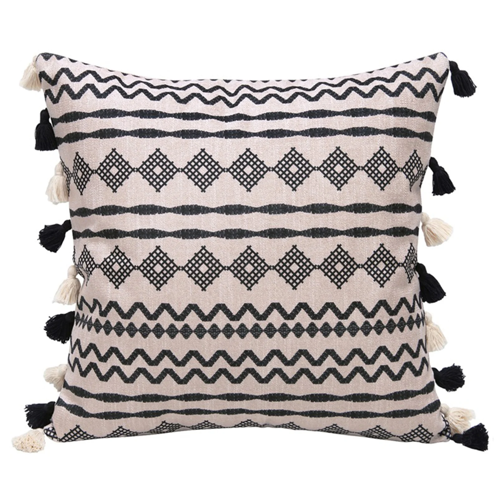 Modern Throw Pillow Case Geometry Printed Cushion Cover With Tassels Black Jacquard Print Pillowcase Home Textiles
Modern Throw Pillow Case Geometry Printed Cushion Cover With Tassels Black Jacquard Print Pillowcase Home Textiles