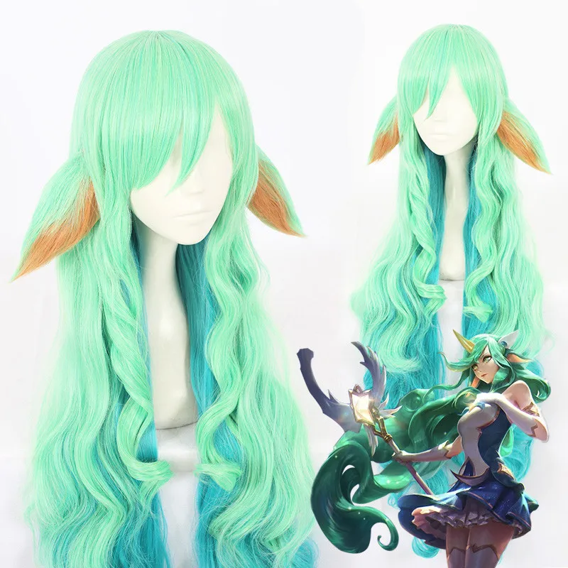 Игра LOL женские Soraka Косплэй парик звезда зеленый Косплэй волосы парик и 2 уши
Игра LOL женские Soraka Косплэй парик звезда зеленый Косплэй волосы парик и 2 уши