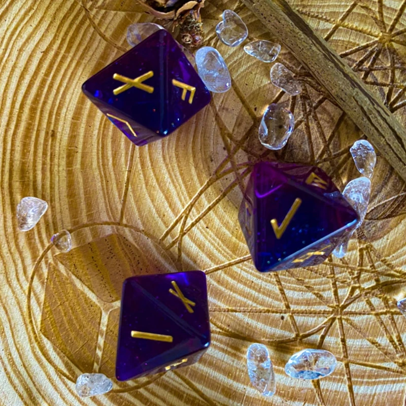 3 Pcs 8-Sided Rune Dice Resin Assorted Polyhedral Dice Set Divination Table Board Roll Party Cards Playing Game Toys
3 Pcs 8-Sided Rune Dice Resin Assorted Polyhedral Dice Set Divination Table Board Roll Party Cards Playing Game Toys