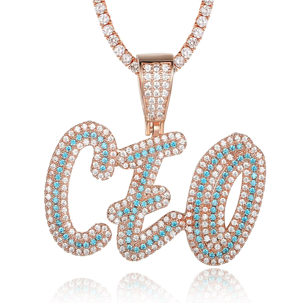 Luxury Custom Name Letter Angle Blue Zircon Pendant Necklace 100% Micro Pave CZ Hip Hop Iced Out Tennis Chain Jewelry Necklace
Luxury Custom Name Letter Angle Blue Zircon Pendant Necklace 100% Micro Pave CZ Hip Hop Iced Out Tennis Chain Jewelry Necklace
