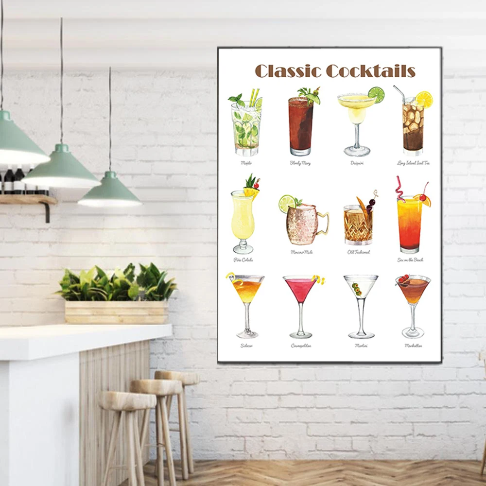 Bar Club Poster Old Fashioned Mojito Canvas Painting Modern Art Print Classic Cocktails Wall Picture For Living Room Home Decor
Bar Club Poster Old Fashioned Mojito Canvas Painting Modern Art Print Classic Cocktails Wall Picture For Living Room Home Decor