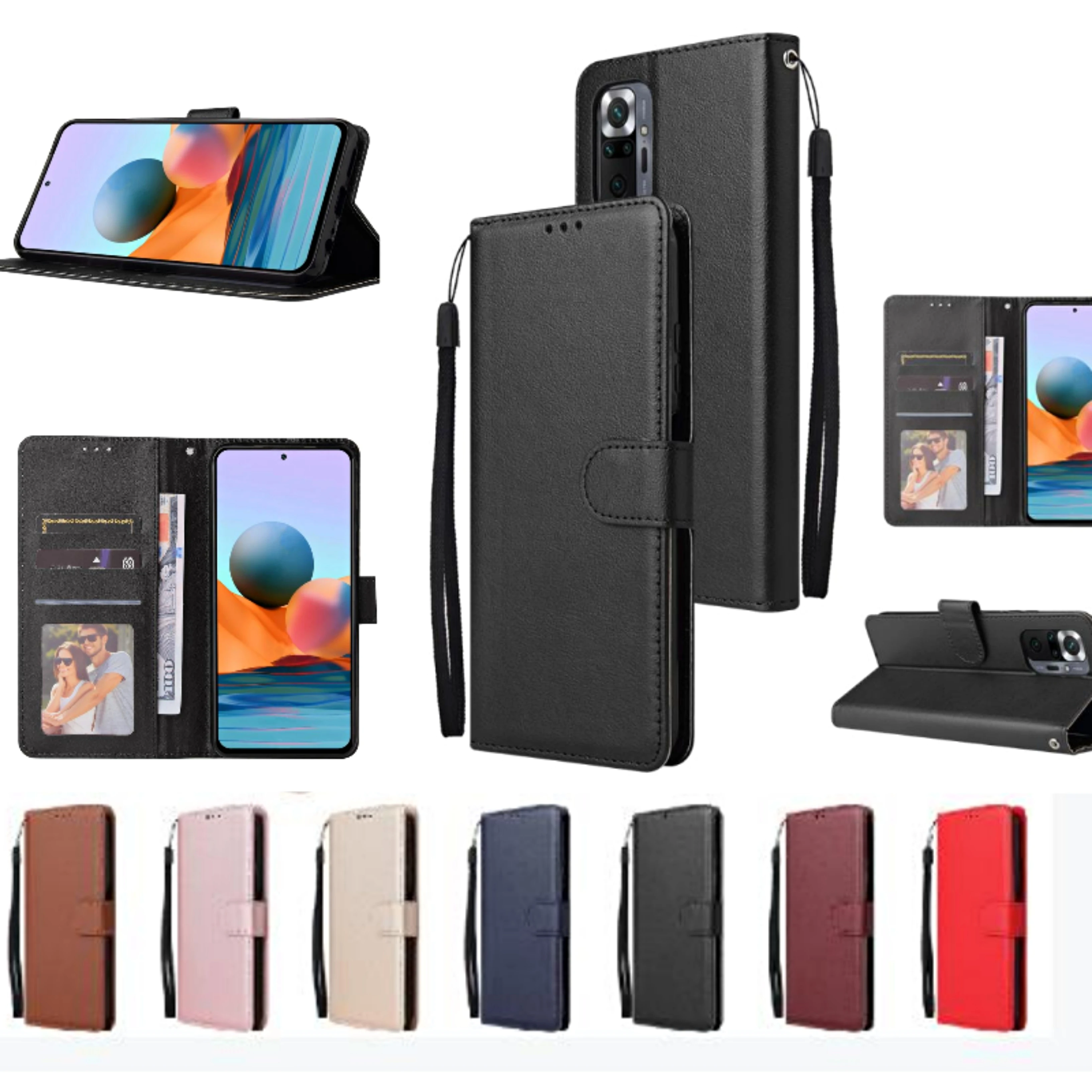 Чехол-бумажник для Xiaomi Redmi 4X 6 6A 7 7A 8 8A 9 9A 9C 9T Note 4 5 10 Pro кожаный защитный чехол |