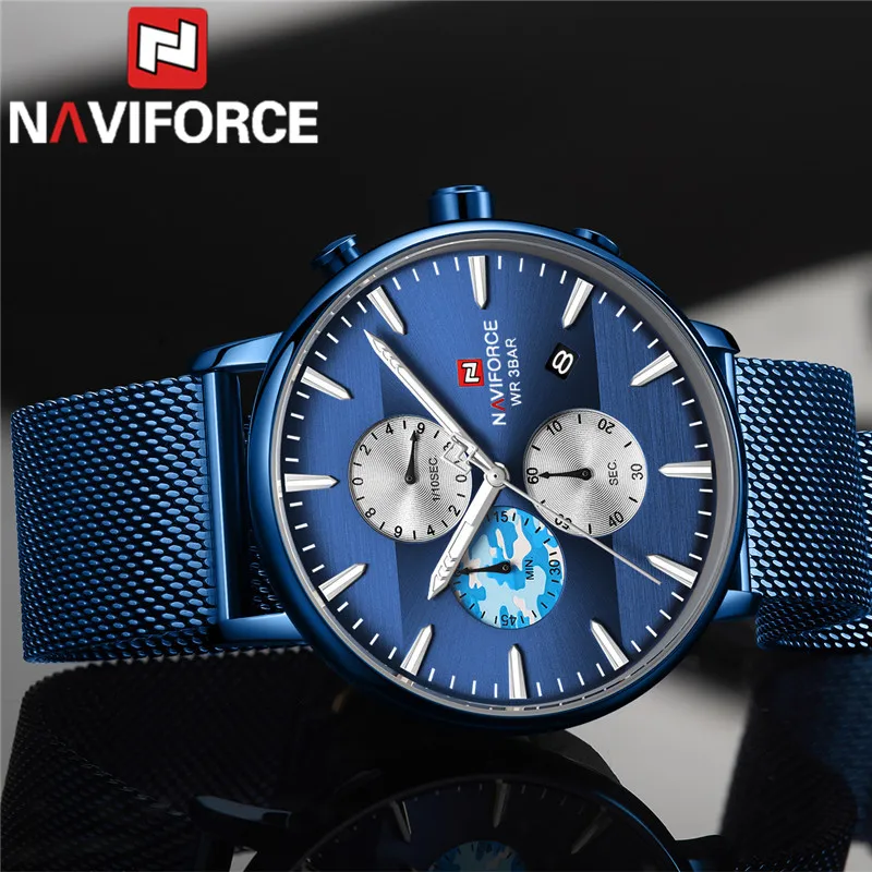 Часы наручные NAVIFORCE Мужские кварцевые модные спортивные брендовые роскошные в