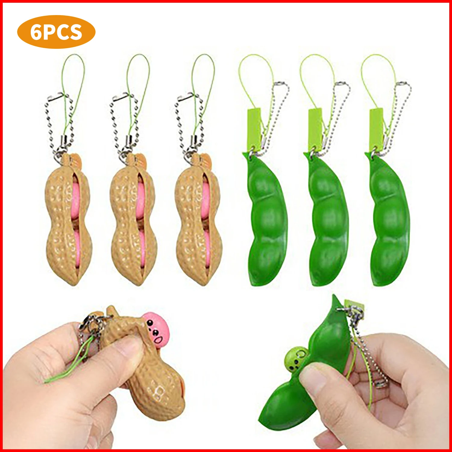6 Pcs Fidget Toys Decompression Edamame Toys Antistress Popper Toy Infinite Peanut Peas Beans Keychain Squishy Decompression
6 Pcs Fidget Toys Decompression Edamame Toys Antistress Popper Toy Infinite Peanut Peas Beans Keychain Squishy Decompression