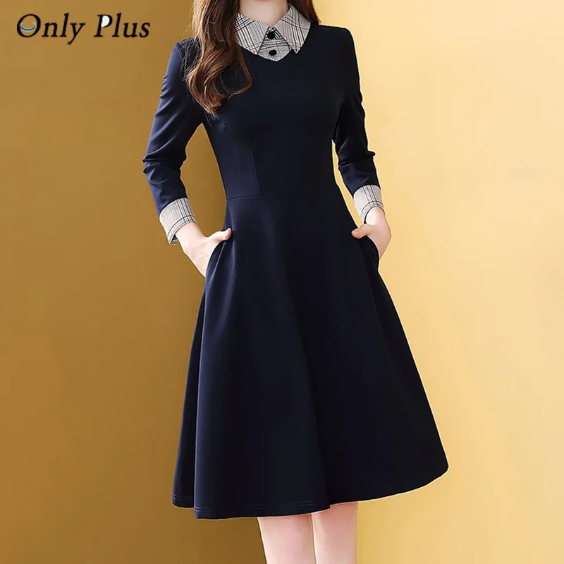 EVNISI Woman Deep Blue Dress Office Lady Knee Length A-Line Cotton Peter Pan Collar Dress Women Casual Dresses Spring
EVNISI Woman Deep Blue Dress Office Lady Knee Length A-Line Cotton Peter Pan Collar Dress Women Casual Dresses Spring