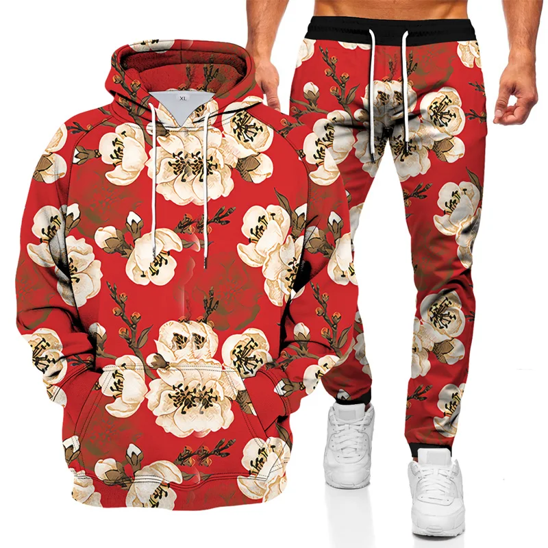 Flower 3D printing sportswear men's two-piece sportswear Pullover Hoodie + pants sportswear men's clothing men's size s-4xl
Flower 3D printing sportswear men's two-piece sportswear Pullover Hoodie + pants sportswear men's clothing men's size s-4xl