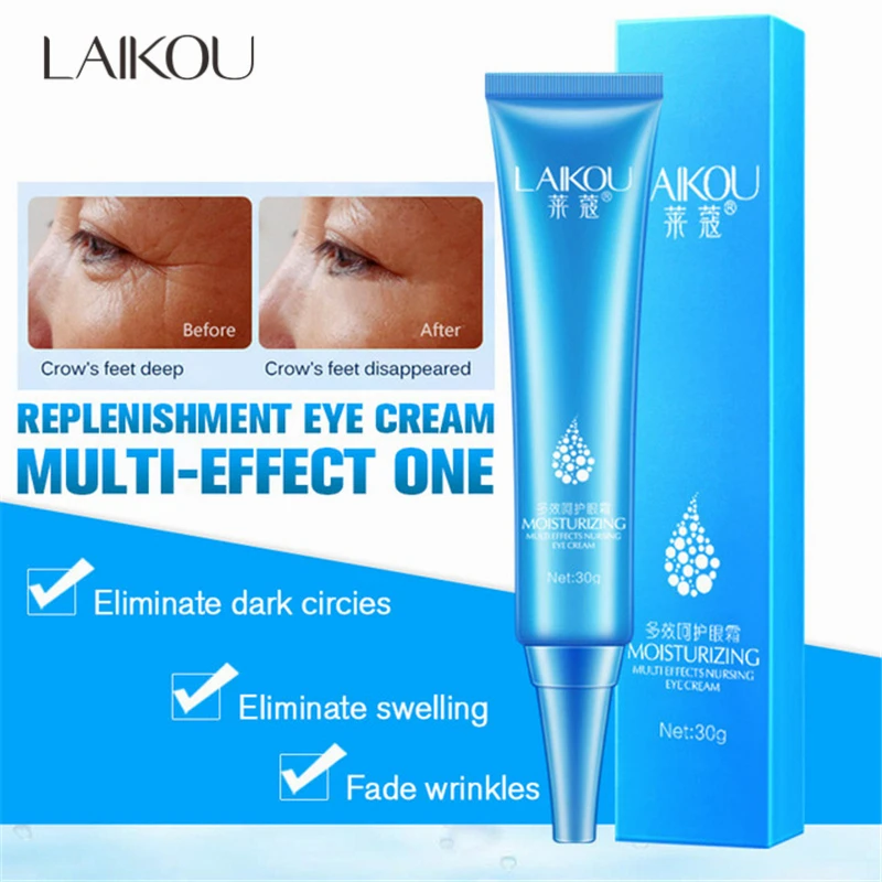 

LAIKOU Hyaluronic Acid Eye Serum Cream Anti-Puffiness Remove Wrinkle Anti-Aging Remover Dark Circles Eye Gel Essence Skin Care