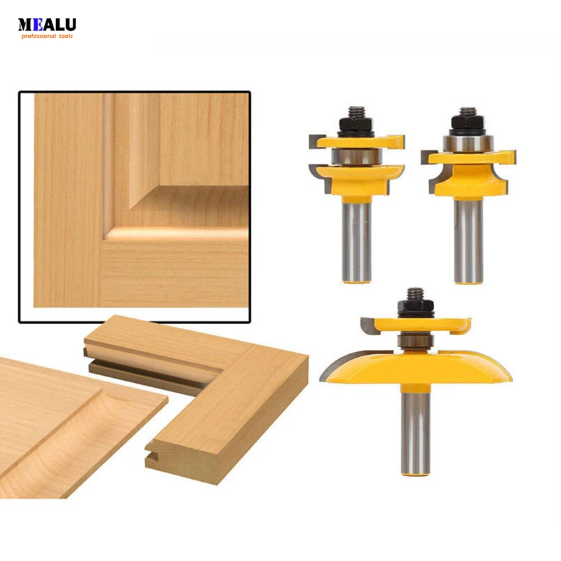 3PC/Set 1/2 Shank Milling Cutter Wood Carving Round Over Rail Stile Cove Panel Raiser Router Bit Set Tenon Cutter Wood
3PC/Set 1/2 Shank Milling Cutter Wood Carving Round Over Rail Stile Cove Panel Raiser Router Bit Set Tenon Cutter Wood