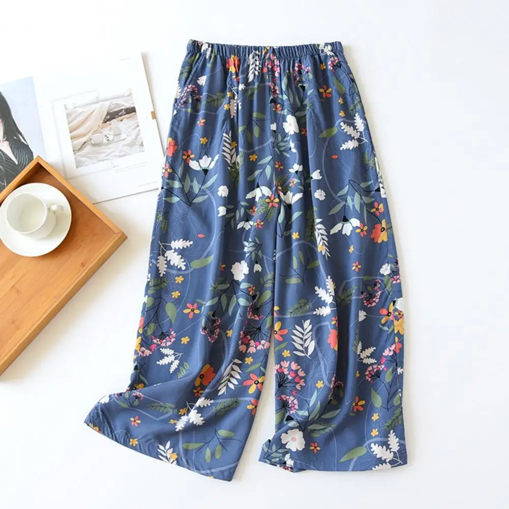 Trendy Floral Print Loose Cropped Pants Pajama Pants Soft Floral Print Straight Casual Trousers for Daily Life
Trendy Floral Print Loose Cropped Pants Pajama Pants Soft Floral Print Straight Casual Trousers for Daily Life