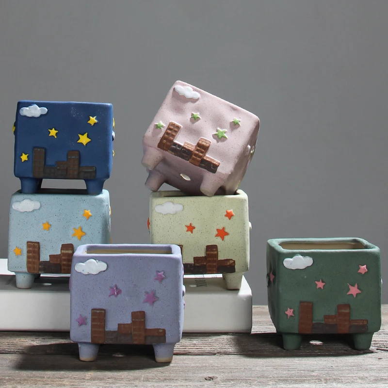 Корейский мультяшный ручная роспись суккулент керамический квадратный цветочный горшок Ins матовое зеленое растение раковина орнамент для ...
Корейский мультяшный ручная роспись суккулент керамический квадратный цветочный горшок Ins матовое зеленое растение раковина орнамент для ...