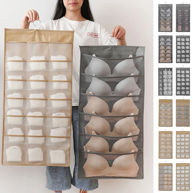 Double-sided Hanging Bag Folding Clothing Storage Bag Clear Socks Bra Underwear Rack Hanger Storage Bag Organizer For Wardrobe
Double-sided Hanging Bag Folding Clothing Storage Bag Clear Socks Bra Underwear Rack Hanger Storage Bag Organizer For Wardrobe