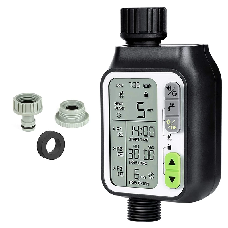 Programmable Water Timer Automatic Watering Hose System Plant Lawn Sprinkler Kit Automatic Irrigation Timer for Garden
Programmable Water Timer Automatic Watering Hose System Plant Lawn Sprinkler Kit Automatic Irrigation Timer for Garden