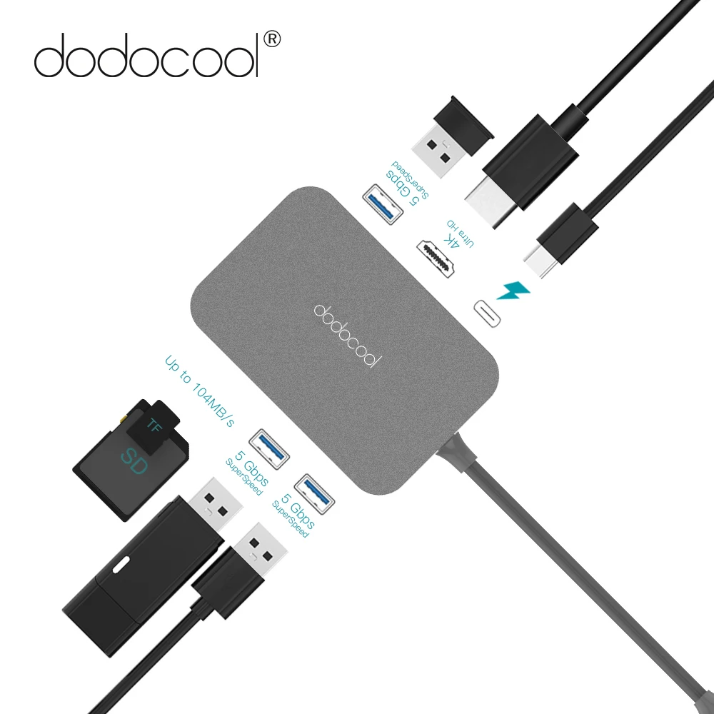 Док-станция dodocool 7-в-1 с кардридером для SD/TF-карт | Компьютеры и офис