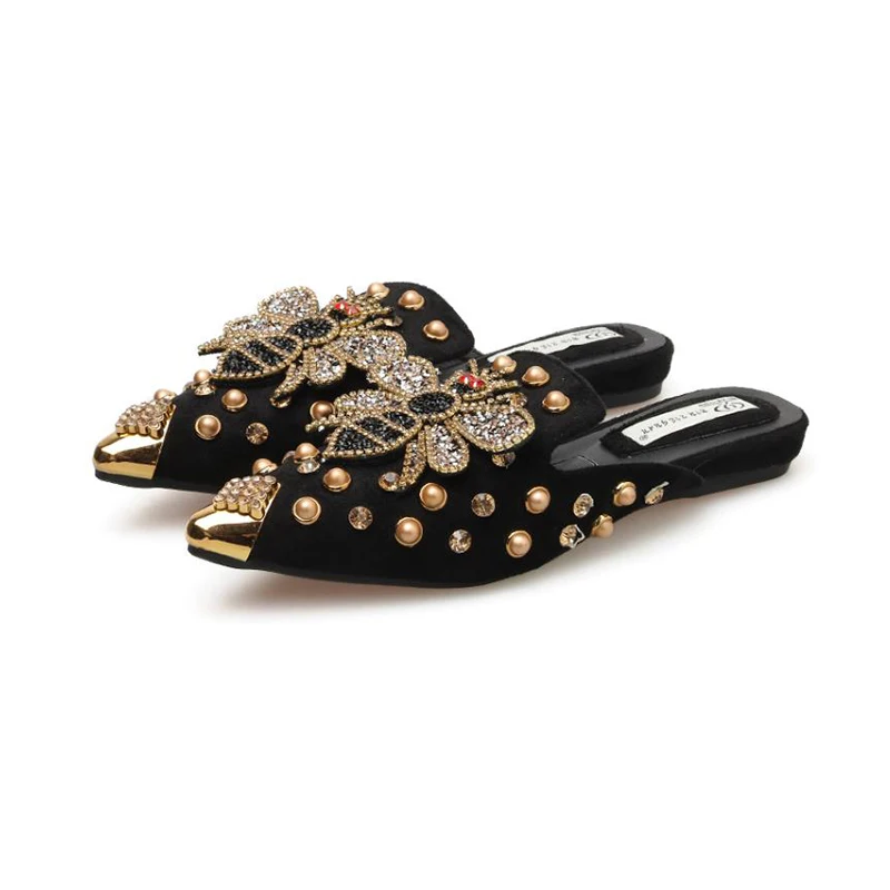 akexiya Pointed Rhinestone Rivet Women's Slippers Casual Slip on Low Heel Loafer Flat Slides Crystal Beach Shoes Bee Sandals
akexiya Pointed Rhinestone Rivet Women's Slippers Casual Slip on Low Heel Loafer Flat Slides Crystal Beach Shoes Bee Sandals