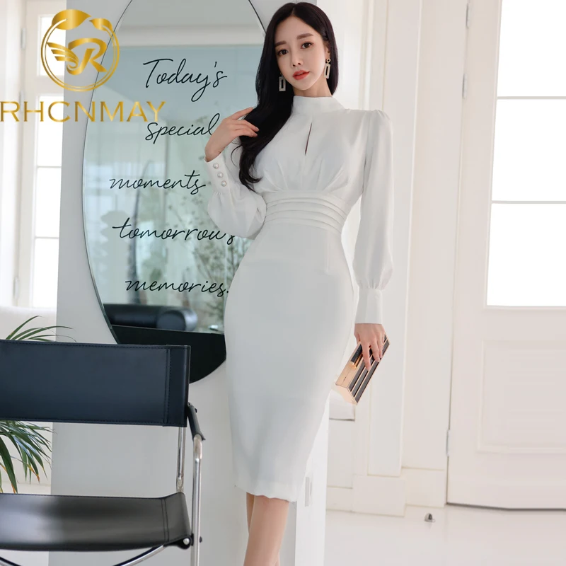 New 2021 Autumn Solid white Women Slim Office Bodycon Pencil Dresses Casual Lady Sexy Halter Bow Midi Party Dress 
New 2021 Autumn Solid white Women Slim Office Bodycon Pencil Dresses Casual Lady Sexy Halter Bow Midi Party Dress