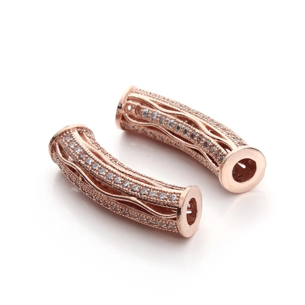 2pcs Gold/Rhodium Color Copper European Bend Long Tube Pipe Crystal Spacer Beads for DIY Jewelry Bracelet Making Findings
2pcs Gold/Rhodium Color Copper European Bend Long Tube Pipe Crystal Spacer Beads for DIY Jewelry Bracelet Making Findings