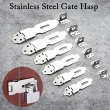 Stainless Steel Gate Door Lock Padlock Solid Clasp Anti Theft Hasp Staple Shed Latch Household Accessorie Burglar-proof Hardware