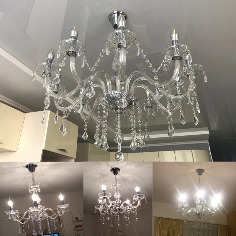 DX Clear Crystal LED Chandelier Modern Lighting Living Room Chandeliers Bedroom Ceiling Luminaire Silver Chrome White Luster
DX Clear Crystal LED Chandelier Modern Lighting Living Room Chandeliers Bedroom Ceiling Luminaire Silver Chrome White Luster