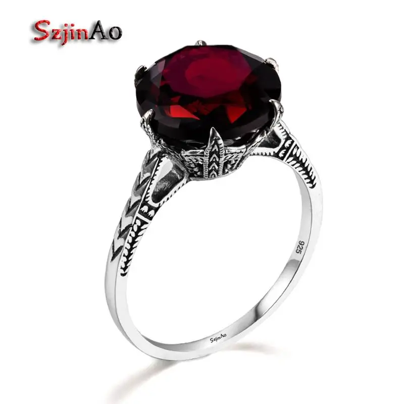 Gothic Trendy Vintage Silver Bijoux Women Rings Prong Setting 6ct Garnet Big Stone Fine Jewelry Silver Rings For Women
Gothic Trendy Vintage Silver Bijoux Women Rings Prong Setting 6ct Garnet Big Stone Fine Jewelry Silver Rings For Women