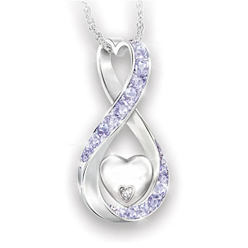 New fashion and luxury purple zircon heart-shaped necklace pendant romantic and elegant women's wedding banquet gift
New fashion and luxury purple zircon heart-shaped necklace pendant romantic and elegant women's wedding banquet gift