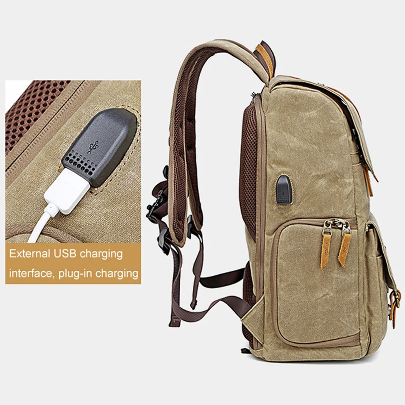 Photography Retro Waterproof Batik Canvas backpack w USB Port fit 15.6inch Laptop Men Camera Bag Carry Case for Canon Nikon DSLR
Photography Retro Waterproof Batik Canvas backpack w USB Port fit 15.6inch Laptop Men Camera Bag Carry Case for Canon Nikon DSLR