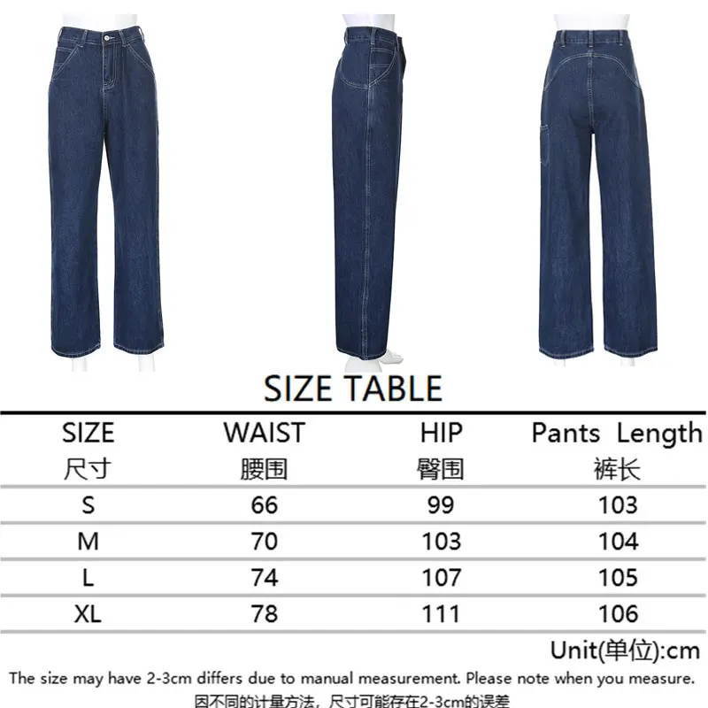 Pockets Straight jeans Button Streetwear Pants Women's High Fashion Wide Blue Vintage Leg Waist Jeans Zipper Waist Pants Blue J
Pockets Straight jeans Button Streetwear Pants Women's High Fashion Wide Blue Vintage Leg Waist Jeans Zipper Waist Pants Blue J