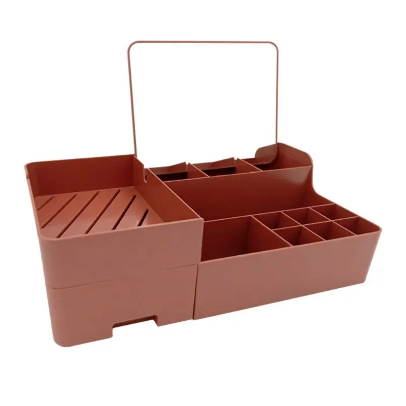 Makeup Organizer with Mirror for Cosmetic Capacity Storage Box