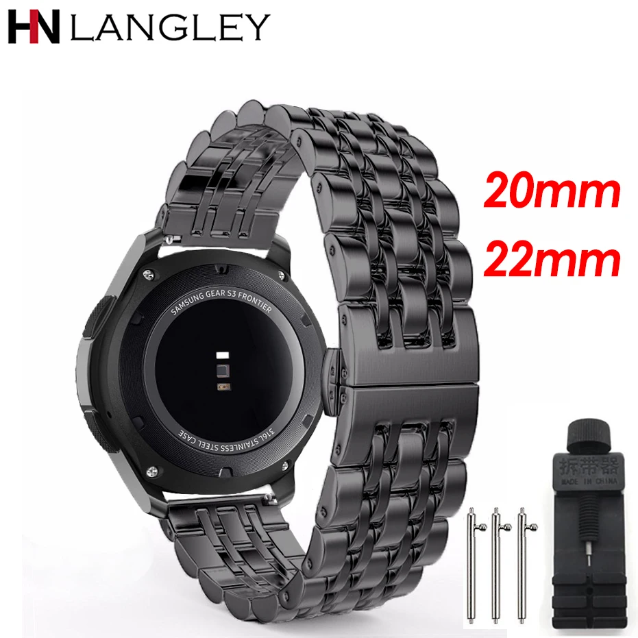 20/22 MM Stainless Steel Watch Band for Samsung Galaxy Watch 42mm 46MM Wristband Replacement for Gear S2 S3 Classic/Frontier
20/22 MM Stainless Steel Watch Band for Samsung Galaxy Watch 42mm 46MM Wristband Replacement for Gear S2 S3 Classic/Frontier