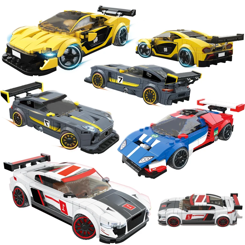 

Speed Champions City Technique Vehicles Super Racers Supercar Racing Car Model Building Blocks Bricks Toys Friends Classic MOC