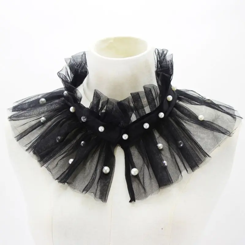 2020 Women Sweet Ruffles Sheer Mesh Fake Collar Imitation Pearl Beaded Necklace Shawl
2020 Women Sweet Ruffles Sheer Mesh Fake Collar Imitation Pearl Beaded Necklace Shawl