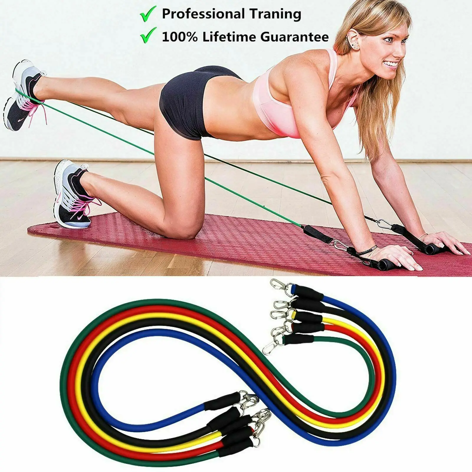 11 Pcs Fitness Pull Rope Latex Resistance Bands Training Exercise Yoga Tubes Pull Rope Strength Body Fitness Equipment for Home 
11 Pcs Fitness Pull Rope Latex Resistance Bands Training Exercise Yoga Tubes Pull Rope Strength Body Fitness Equipment for Home
