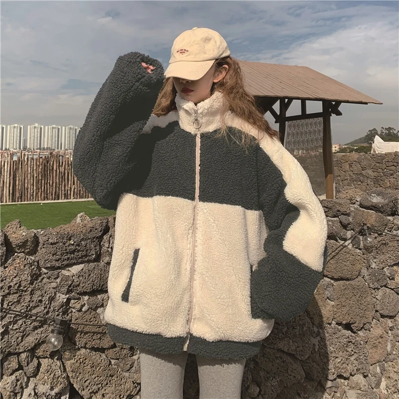 Winter Warm Soft Zipper Fur Patchwork Jacket Female Plush Overcoat Pocket Outwear Elegant Faux Fur Coat Women Teddy Coat Jacket
Winter Warm Soft Zipper Fur Patchwork Jacket Female Plush Overcoat Pocket Outwear Elegant Faux Fur Coat Women Teddy Coat Jacket