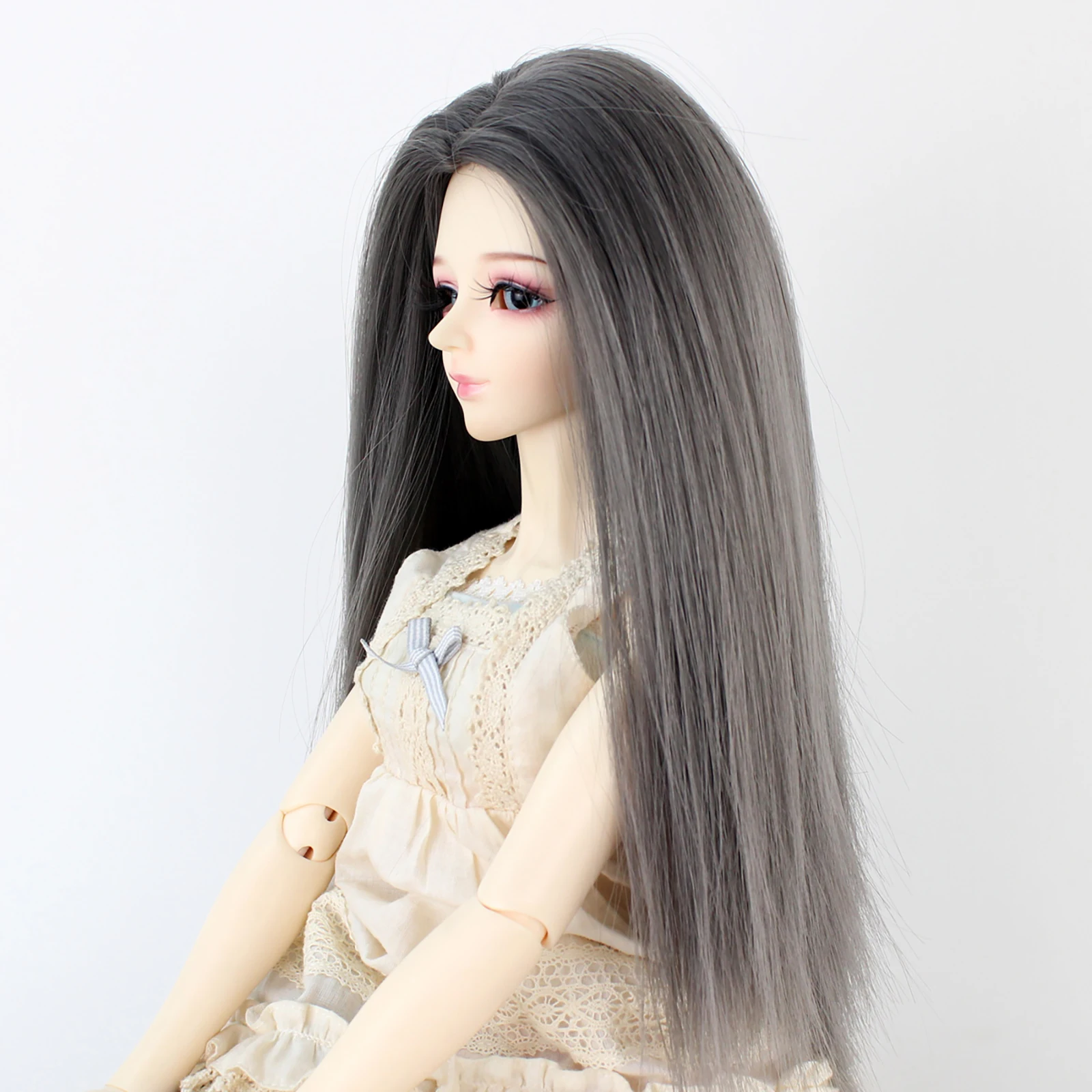 Длинные прямые волосы Miss U 8-9 дюймов 1/3 BJD MSD DOD Pullip Dollfie кукольный парик разделение