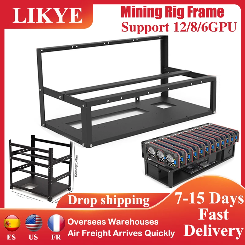 12 8 6 GPU Mining Rig Frame Open Transfer Chassis Mining Coin Ring Bracket for Ethereum Bitcon Miner Mining Machine Case Frame
12 8 6 GPU Mining Rig Frame Open Transfer Chassis Mining Coin Ring Bracket for Ethereum Bitcon Miner Mining Machine Case Frame