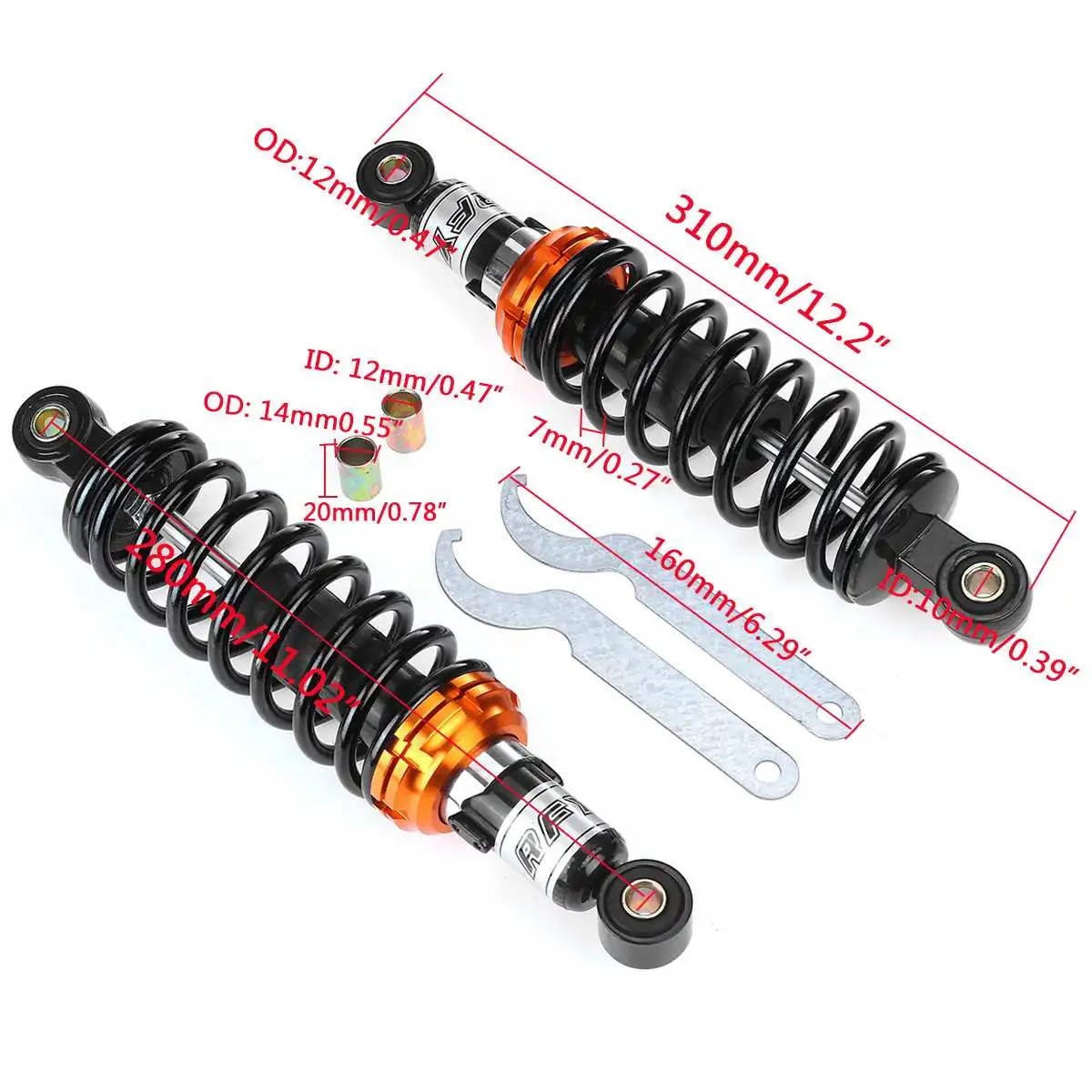 280mm 11inch Motorcycle Scooter Air Shock Absorber Rear Suspension For Honda/Suzuki/Yamaha ATV Quad
280mm 11inch Motorcycle Scooter Air Shock Absorber Rear Suspension For Honda/Suzuki/Yamaha ATV Quad