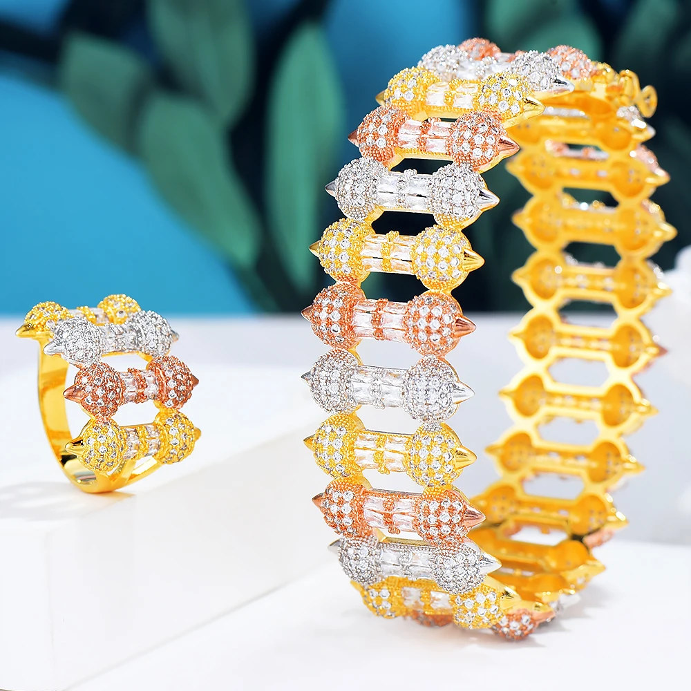 GODK 2PCS Bracelets/Ring Luxury Cubic Zirconia Open Bangle Resizable Rings Trendy Girls Women Patry Wedding Jewelry Sets 2020
GODK 2PCS Bracelets/Ring Luxury Cubic Zirconia Open Bangle Resizable Rings Trendy Girls Women Patry Wedding Jewelry Sets 2020