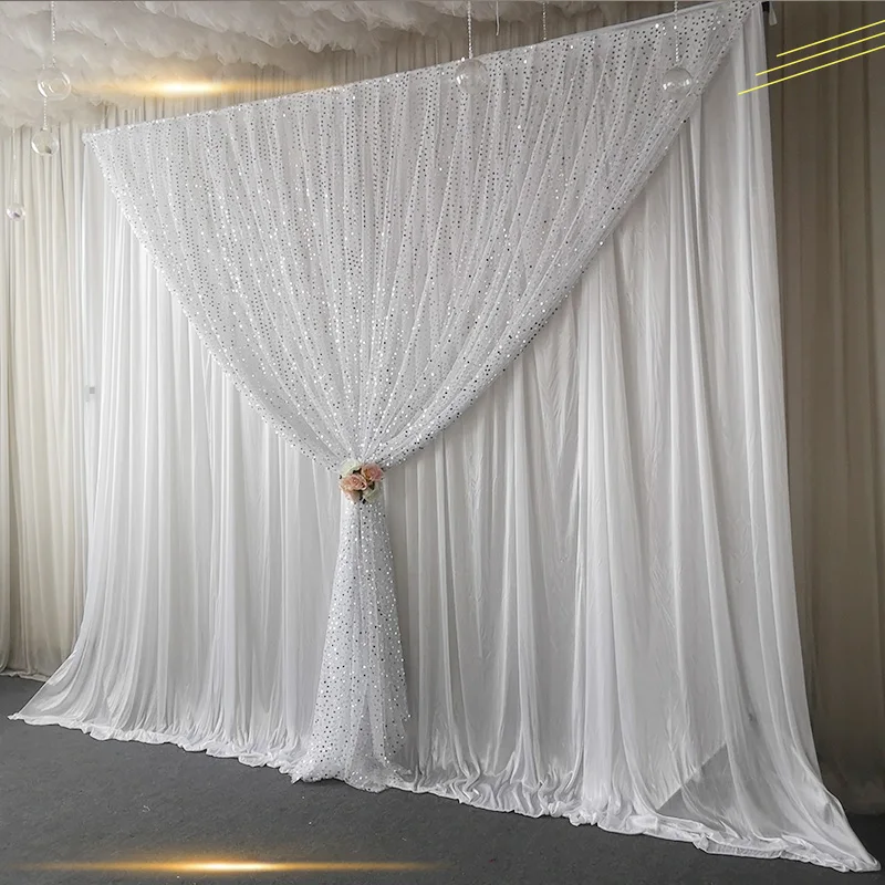 Custom 2021 Wedding Background Veil Sequined Ice Silk Cloth Double Layer Net Yarn Stage Event Decoration Birthday Party Supplies
Custom 2021 Wedding Background Veil Sequined Ice Silk Cloth Double Layer Net Yarn Stage Event Decoration Birthday Party Supplies